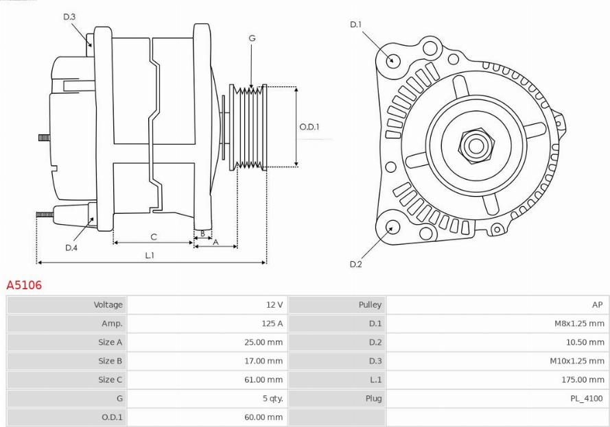AS-PL A5106 - ALTERNATOR