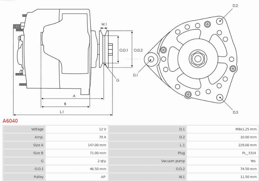 AS-PL A6040 - ALTERNATOR