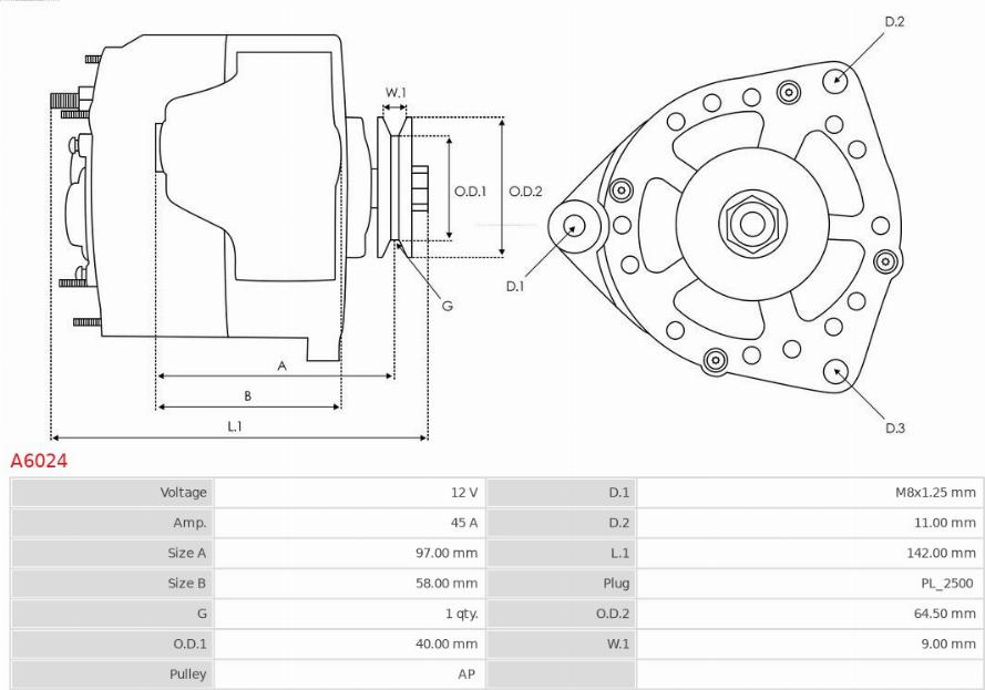 AS-PL A6024 - ALTERNATOR