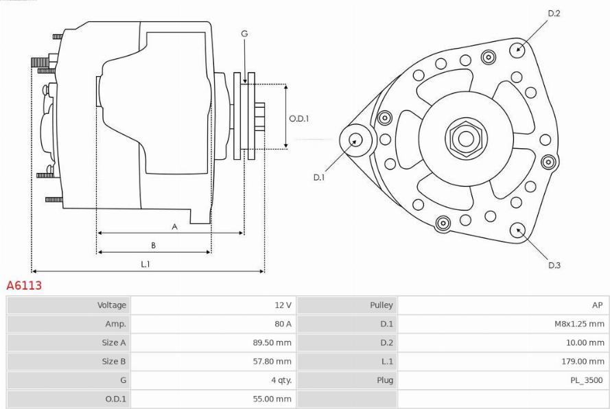 AS-PL A6113 - ALTERNATOR