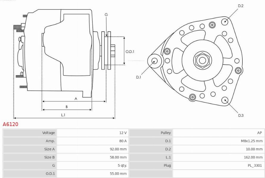 AS-PL A6120 - ALTERNATOR
