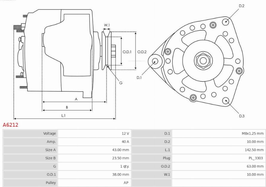 AS-PL A6212 - ALTERNATOR