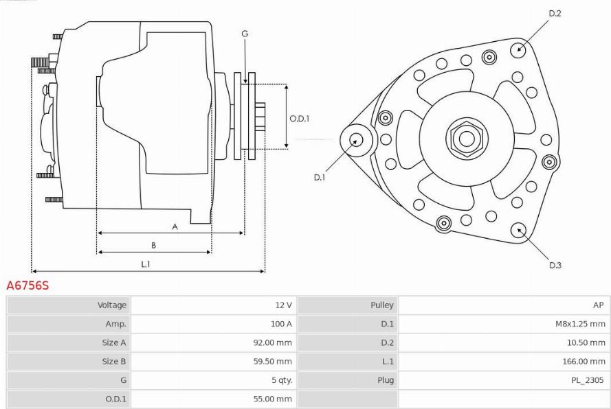 AS-PL A6756S - ALTERNATOR SUZUKI. SX4 S-CROSS 1.6. SX4 S-CROSS 1.6 ALLGRIP. VITARA 1.6