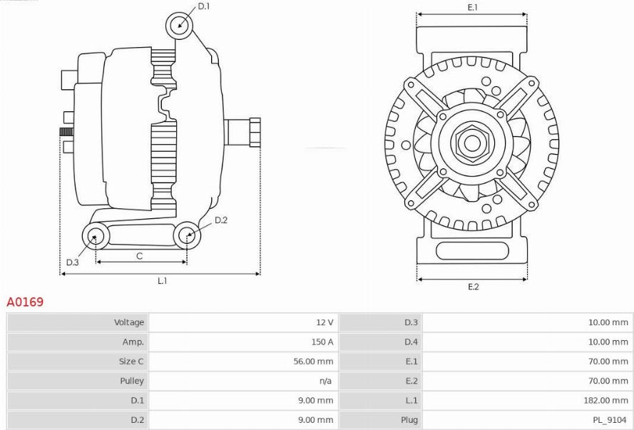 AS-PL A0169 - ALTERNATOR