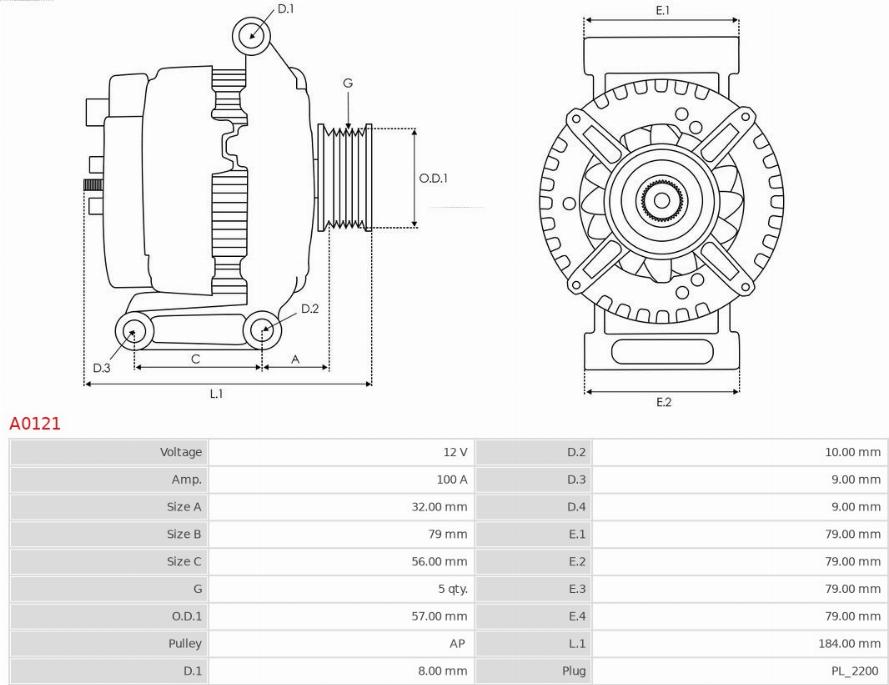 AS-PL A0121 - ALTERNATOR