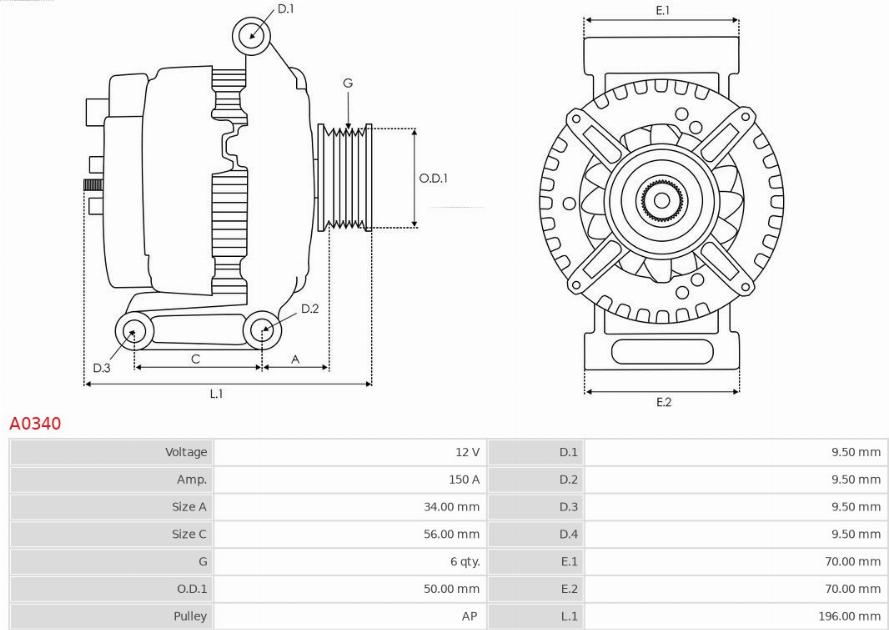 AS-PL A0340 - ALTERNATOR