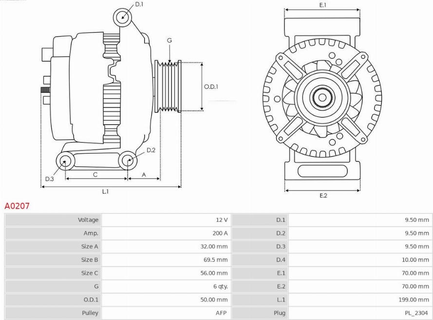 AS-PL A0207 - ALTERNATOR