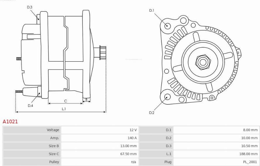 AS-PL A1021 - ALTERNATOR