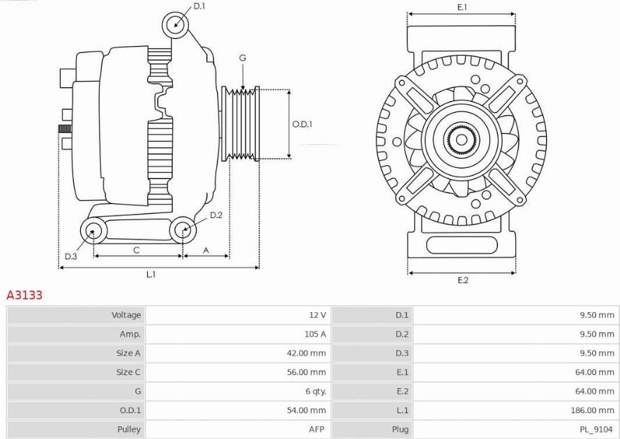 AS-PL A3133 - ALTERNATOR