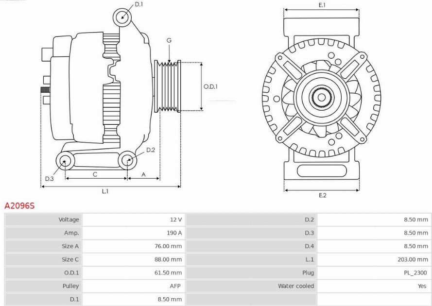 AS-PL A2096S - ALTERNATOR