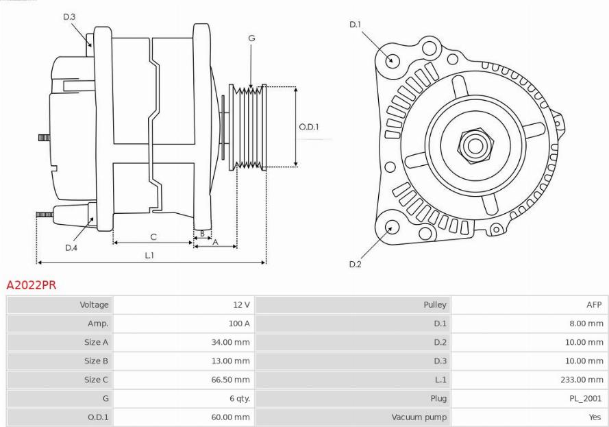 AS-PL A2022PR - ALTERNATOR