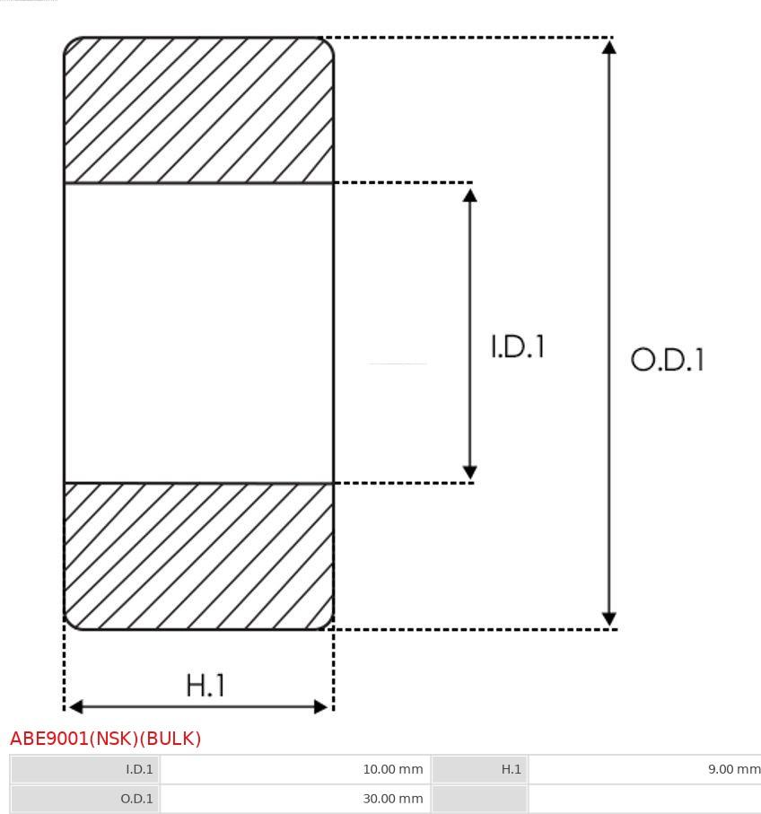 AS-PL ABE9001(NSK)(BULK) - LOZYSKO ALTER. 1039-001RS 10-30-19MM