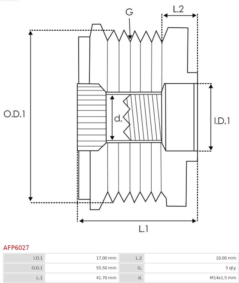 AS-PL AFP6027 - KOLO PASOWE ALTER.-DENSO- 1042103551