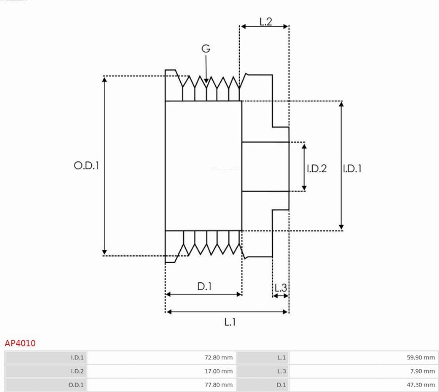 AS-PL AP4010 - KOŁO PASOWE ALTERNATORA