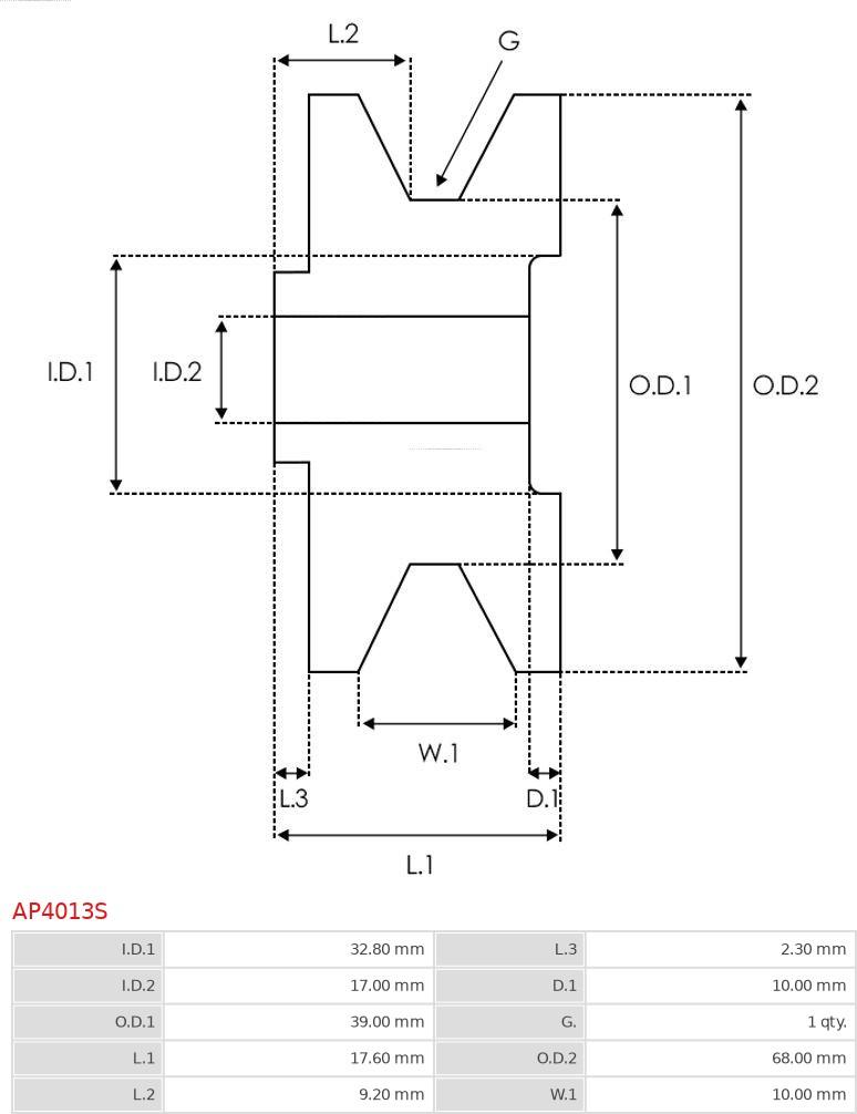 AS-PL AP4013S - KOŁO PASOWE ALTERNATORA