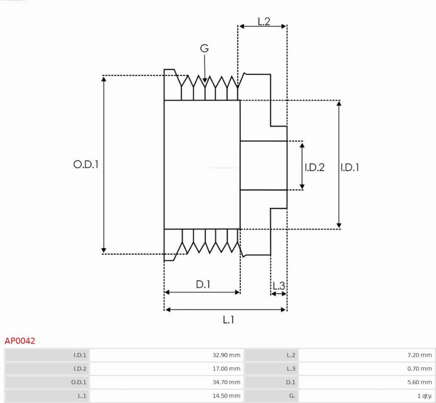 AS-PL AP0042 - KOŁO PASOWE ALTERNATORA