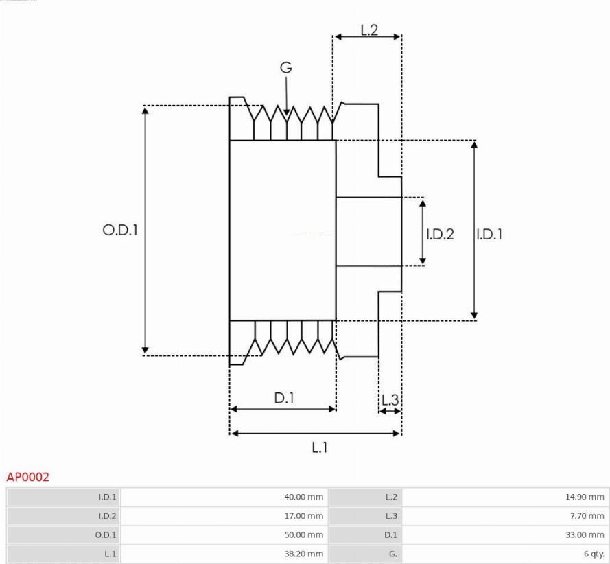AS-PL AP0002 - KOŁO PASOWE ALTERNATORA