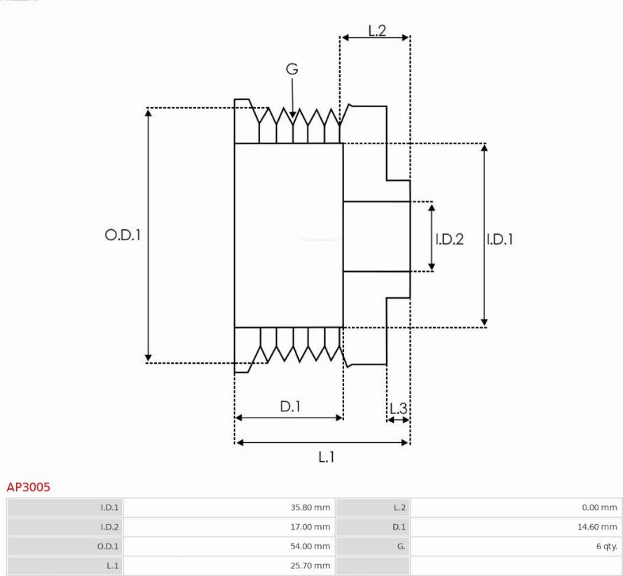 AS-PL AP3005 - KOŁO PASOWE ALTERNATORA