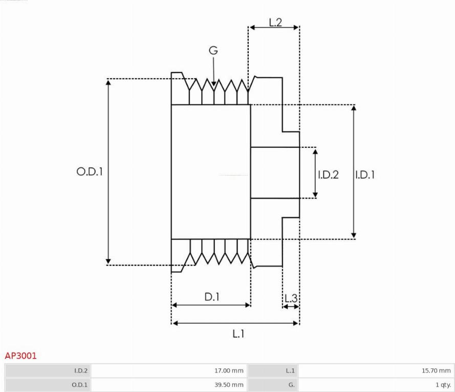 AS-PL AP3001 - KOŁO PASOWE ALTERNATORA