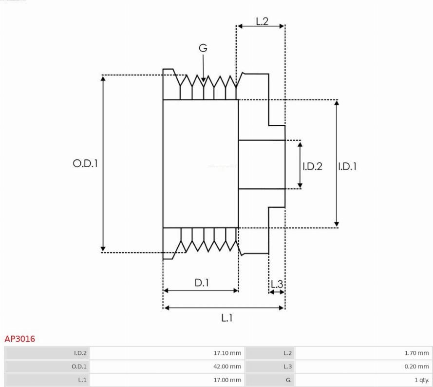 AS-PL AP3016 - KOŁO PASOWE ALTERNATORA