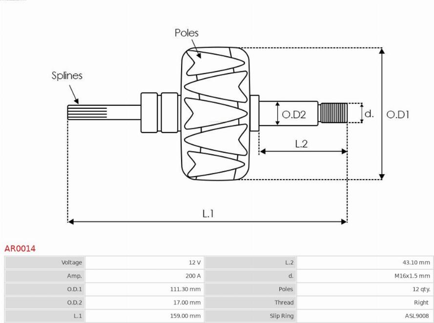 AS-PL AR0014 - WIRNIK ALTERNATORA