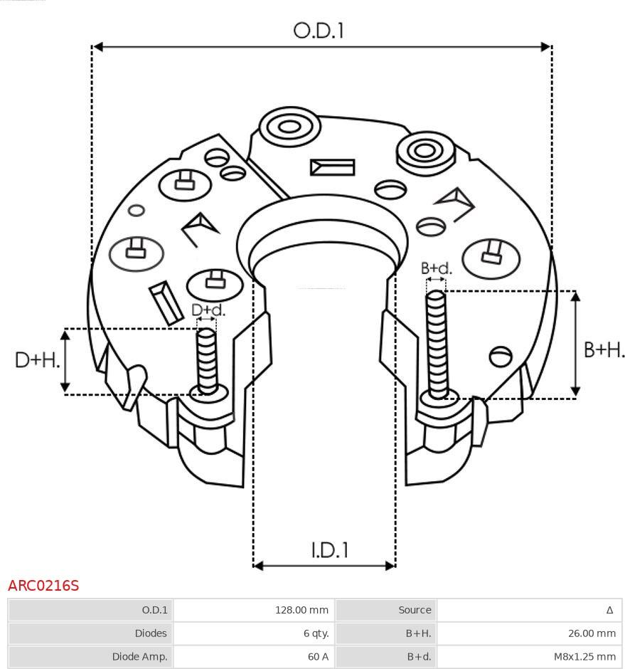 AS-PL ARC0216S - PROSTOWNIK ALTERNATORA