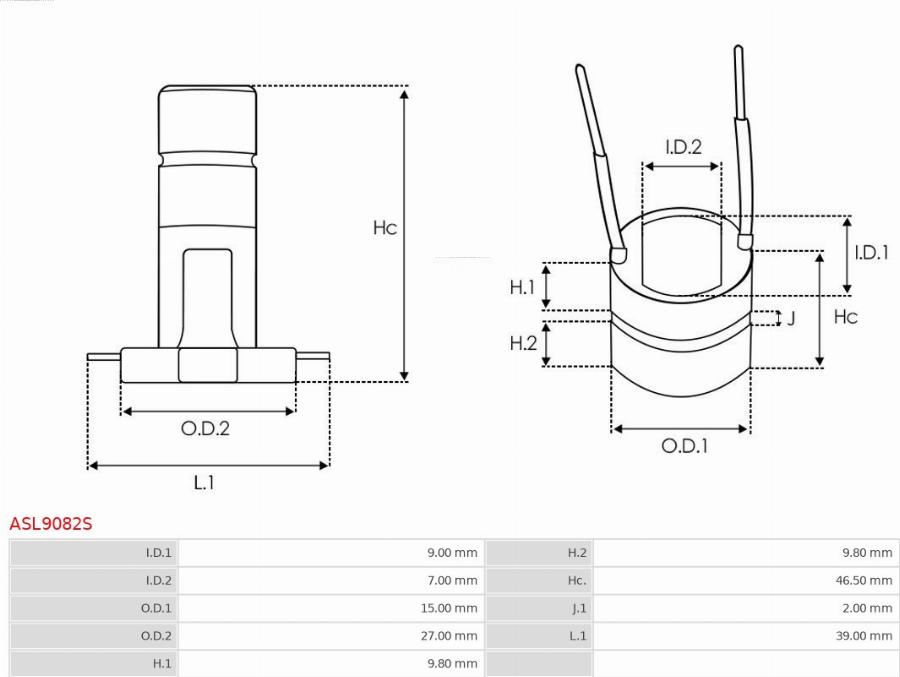 AS-PL ASL9082S - PIERSCIEN SLIZGOWY ALTERNATORA