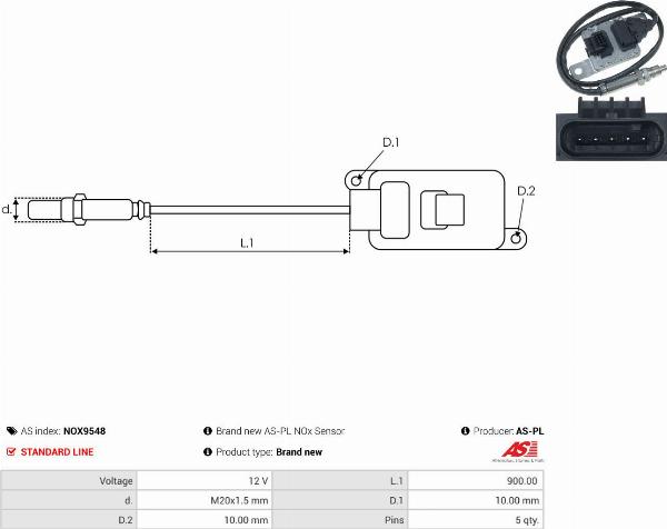 AS-PL NOX9548 - CZUJNIK NOX