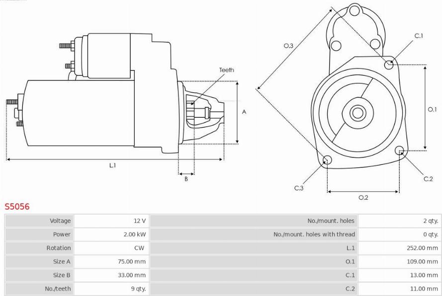 AS-PL S5056 - ROZRUSZNIK HONDA ACCORD VIII 2.2 I-CTDI 01.04-