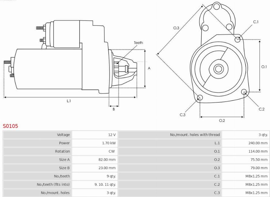 AS-PL S0105 - ROZRUSZNIK FIAT PUNTO 1.7D-TD