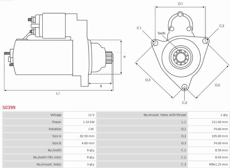 AS-PL S0399 - ROZRUSZNIK VW POLO 1.4-1.6 95-