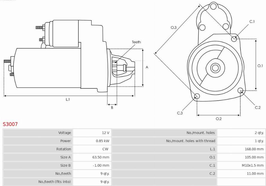 AS-PL S3007 - ROZRUSZNIK RENAULT CLIO I-II-III-IV 1.2  96-