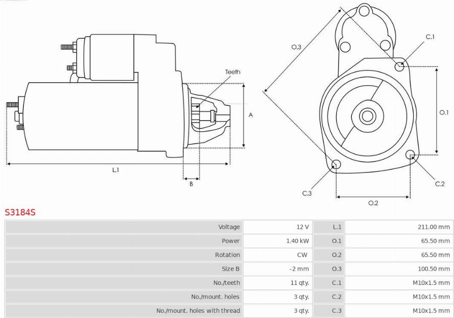 AS-PL S3184S - ROZRUSZNIK VOLVO 13-