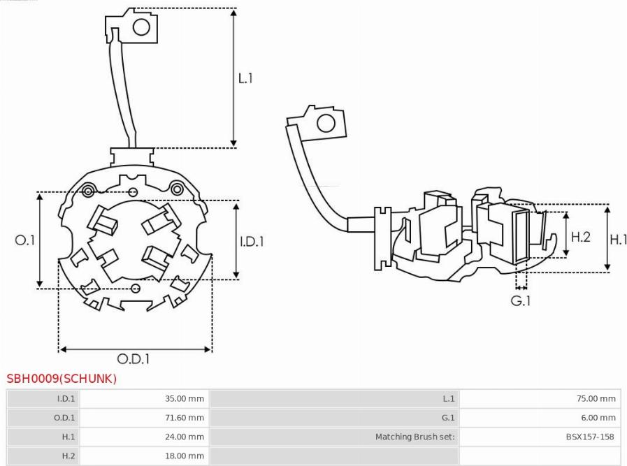 AS-PL SBH0009(SCHUNK) - SZCZOTKOTRZ. ROZRUSZNIKA