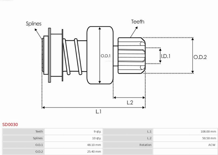 AS-PL SD0030 - BENDIX ROZRUSZNIKA