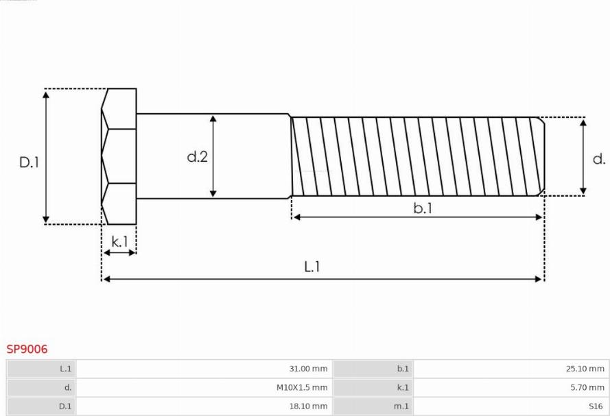 AS-PL SP9006 - ŚRUBA ROZRUSZNIKA