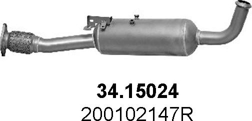 ASSO 34.15024 — Filtr sadzy / filtr cząstek stałych, układ wydechowy