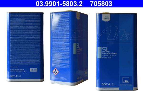 ATE 03.9901-5803.2 - PŁYN HAMULCOWY DOT4 5L SL