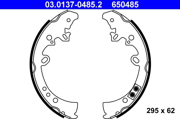 ATE 03.0137-0485.2 — Zestaw szczęk hamulcowych