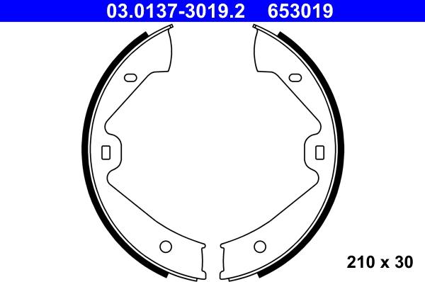 ATE 03.0137-3019.2 - SZCZĘKI HAM. RĘCZ. PORSCHE CAYENNE 3.0-4.8 10-