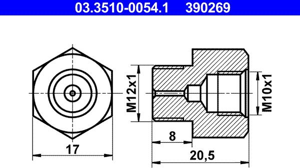 ATE 03.3510-0054.1 - Element przewodu hamulcowego