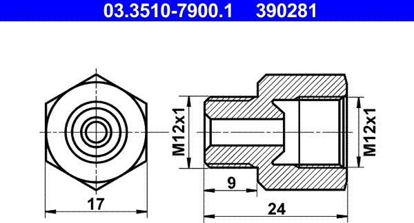 ATE 03.3510-7900.1 — Adapter, przewód hamulcowy