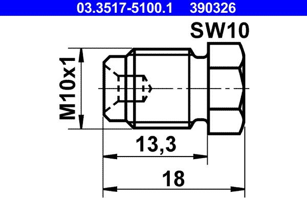 ATE 03.3517-5100.1 — Śruba pokrywy, pompa hamulcowa
