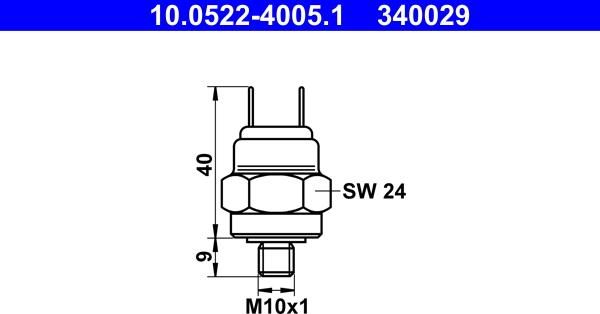 ATE 10.0522-4005.1 — Przełącznik ciśnieniowy, hydraulika hamulcowa