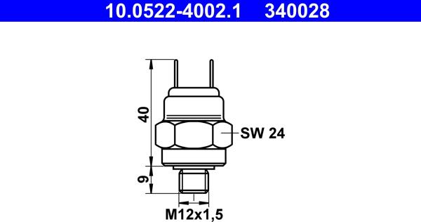 ATE 10.0522-4002.1 — Przełącznik ciśnieniowy, hydraulika hamulcowa