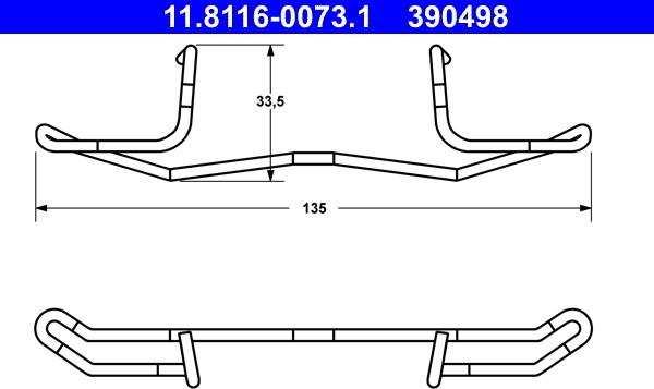 ATE 11.8116-0073.1 - ZESTAW INST. KLOCKÓW HAM. CITROEN-FIAT-FORD-PEUGEOT-SAAB-VOLVO