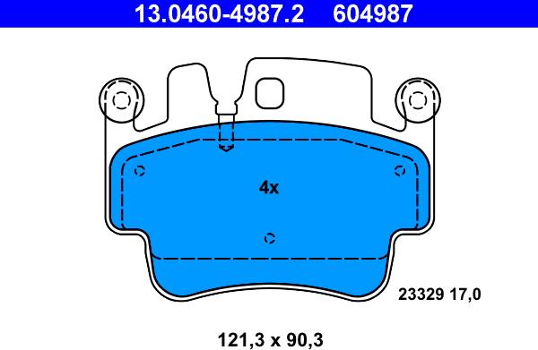 ATE 13.0460-4987.2 - KLOCKI HAM. PORSCHE P.-T. 911-BOXSTER 3.2-3.6 97-08