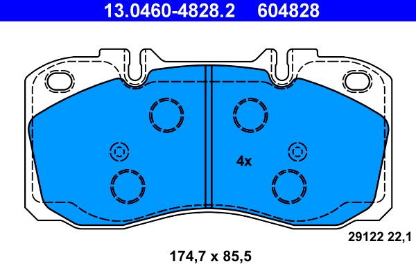 ATE 13.0460-4828.2 - KLOCKI HAM. IVECO P. DAILY 2.3-3.0 06-