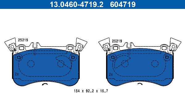 ATE 13.0460-4719.2 - KLOCKI HAM. DB P. C117-W176 2.0 4MATIC 13-19