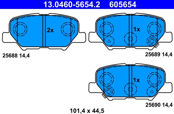 ATE 13.0460-5654.2 - KLOCKI HAM. MITSUBISHI T. ASX-OUTLANDER 10-